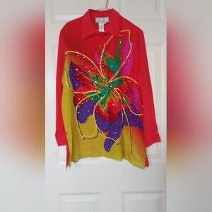 Vibrant Floral Long Sleeve Shirt